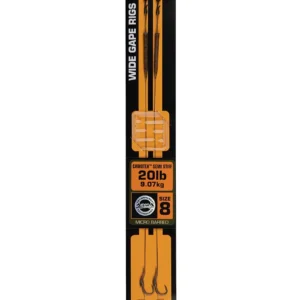 Fox Wide Gape 8 20LB camotex Semi stiff x2 (CCR178)