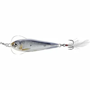 LiveTarget Flutter Shad (Jigging Spoon) Silver Black 60mm 21g (FSJ60SK202)