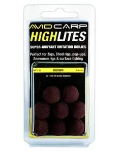 AVID CARP HIGHLITES - 14mm BROWN (AVHL/14BR)