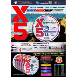 Lemax Braid 100% X5 M - 15lb 0,12mm 100m