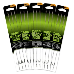 CCR192 Fox Carp Ready Rigs x 3 - Wide Gape size 4 (25lb)
