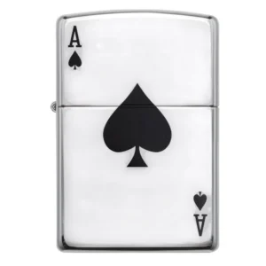 24011 Zippo Windproof Lighter Simple Spade Design High Polish Chrome