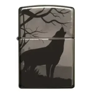 49188 Zippo Wolves Design Black Ice